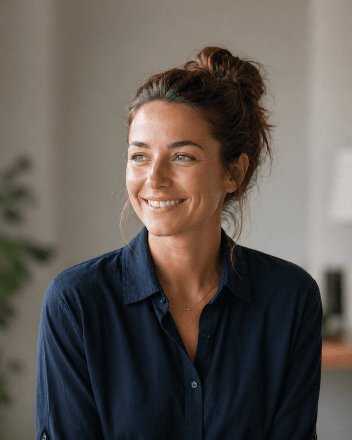 Smiling professional in a meeting
